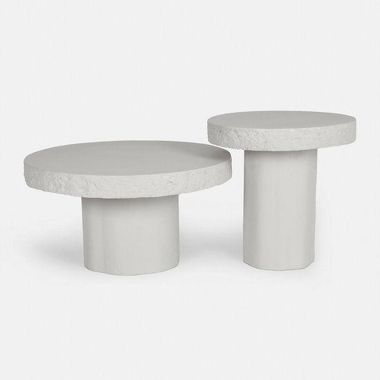 LOBERON Salontafel set van 2 Tivoliq antiekcrème