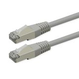 Roline patchkabel Cat.6 (klasse E), PoE, S/FTP (PiMF), grijs, 0,3 m