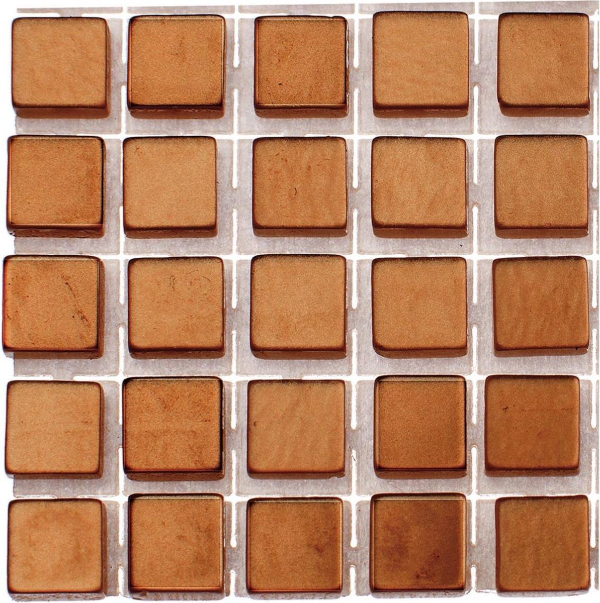 Glorex Hobby Mozaïek Steentjes/Tegels - Brons - 119 Stuks - 5 x 5 x 2 mm