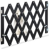 Relaxdays Barrière pour escalier chien - extensible 34,5-108,5 cm de large - 47,5-60 cm de haut - bambou - noir