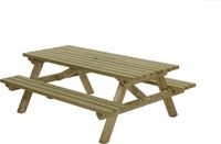 Talen Buitenmeubelen Picknicktafel - Hout - Groen - 200x160 cm