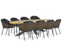 Santika Furniture Santika Tika/Diogo 280 cm dining tuinset 9-delig