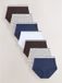 Next - Dames - Set van 7 katoenen slips met volledige bedekking en logo - Blauw