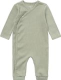 Noppies Rompertje Baby Maat 56 Lange Mouw Effen Iceberg Green 95% Baumwolle / 5% Elasthan Unisex