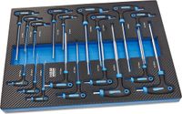 Merkloos / Sans marque HBM 18 Delige T-Grepen INCH Maten Carbon Foam inlay voor Gereedschapswagen