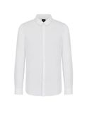 Armani Exchange Heren Stretch Poplin Button Down Shirt, Wit, XS