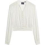 Superdry - Blouse met lange mouwen, smokwerk en kanten randen - Dames - Tops