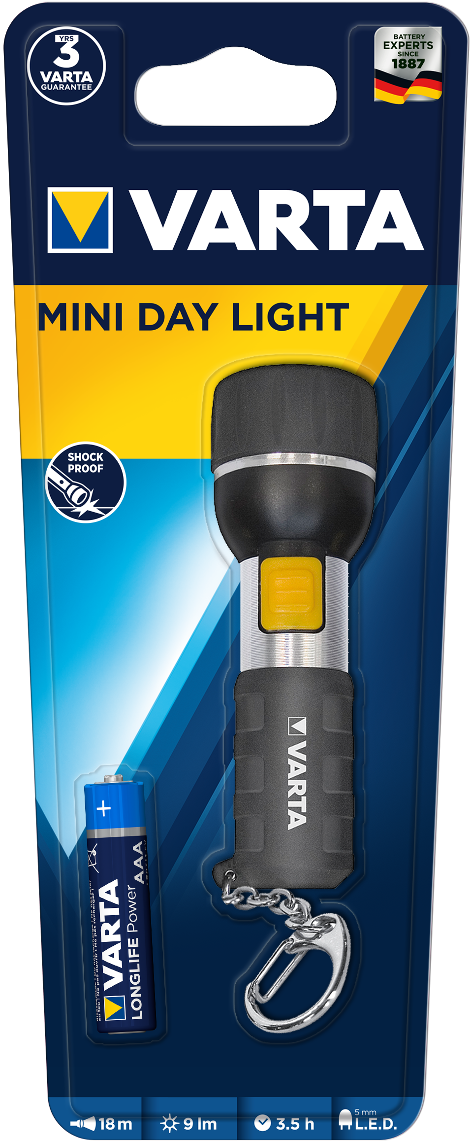 Varta Mini Day Light - Zaklamp - Zwart