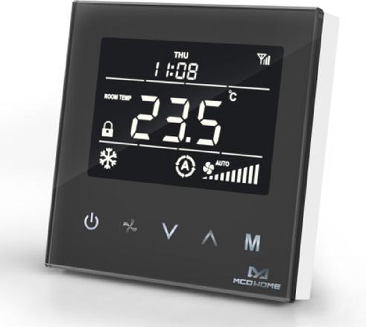 MCO Home Thermostaat Voor 4 Pijps Ventilator Zwart