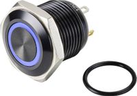 TRU COMPONENTS TC-9428164 GQ16F-10E/J/B/12V/A Druktoets 48 V/DC 2 A 1x uit/(aan) Moment Blauw IP65 1 stuk(s)