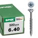 SPAX Universele schroef, 6 x 40 mm, 500 stuks, Deeldraad, Verzonken kop, T-STAR plus T30, 4CUT, WIROX