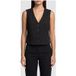 GUESS Zanita Pin Stripe Ve Noir Et Argent Gilet à rayures fines
