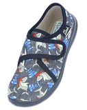 BECK Huisschoenen 'Haie' marine / donkerblauw / grijs / rood / wit