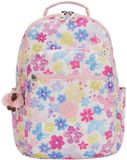 Kipling Seoul College Extra Rugzak School - 15 inch laptopvak - flower stamp
