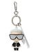 Karl Lagerfeld Sleutelhanger 'Ikon Ski' zwart / zilver / wit