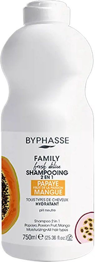 Byphasse Family Fresh Delice Mango Passion Fruit Papaya Shampoo and Conditioner - 750 ml