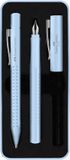 Faber-Castell Giftbox Grip 2010 Harmony Sky Blue Ballpoint and Fountain Pen Set