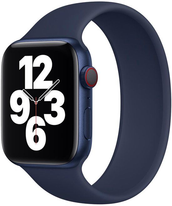 Apple Siliconen solobandje voor de Apple Watch | 44/45/46/49 mm - Maat 12 - Deep Navy