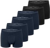 Schiesser Heren retro short / pant 6 pack Cotton Flex blauw / zwart