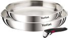 Tefal Ingenio Emotion L8969345 – 3-delige pannenset – Inox braadpannen 24/28 cm – Afneembare handgreep – Stapelbaar – Inductiegeschikt – Ovenbestendig – Zonder coating