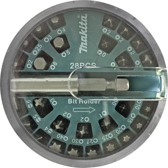 Makita B-28911 28-delige bitset in draaicarrousel