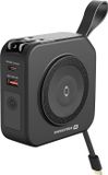 Swissten Powerbank tout-en-un Pro avec MagSafe, USB et USB-C, adaptateurs de voyage inclus, noir