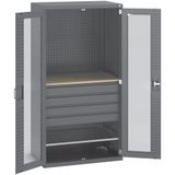 BOTT Kast Cubio mini-werkplaats 1 legbord met transparant deuren