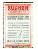 Nostalgic Art Metaal Rood, Wit Decoratief Plaat/Bord