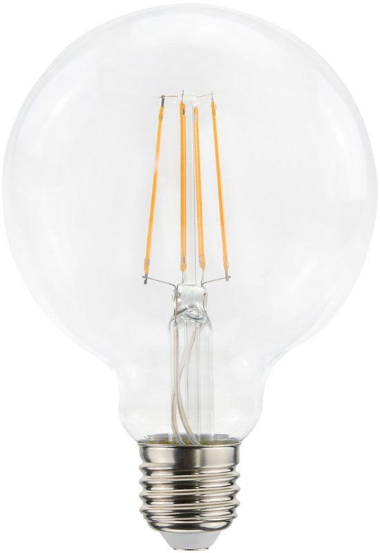 HOFTRONIC LED Filament lamp E27 - 9 Watt 1055 Lumen - G95 - 2700K Warmwit licht - Dimbaar - Helder glas