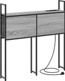 vidaXL Hoofdbord met oplaadstation Grijs sonoma Bewerkt hout