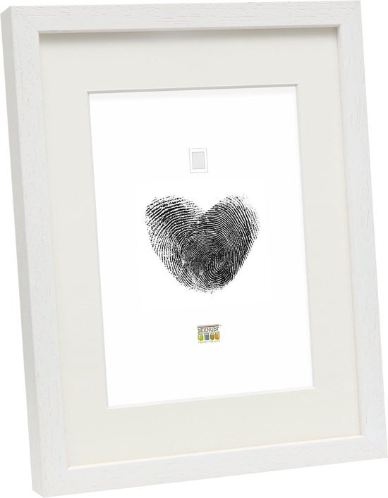 Deknudt Frames Basic wit hoog profiel in hout met pptt - bestelmaat=kadermaat fotomaat 20x30 cm