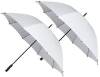 Falcone Bruiloft paraplu bruid/bruidegom - 4x - wit - kunststof handvat - dia 130 cm