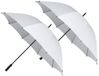 Falcone Bruiloft paraplu bruid/bruidegom - 4x - wit - kunststof handvat - dia 130 cm