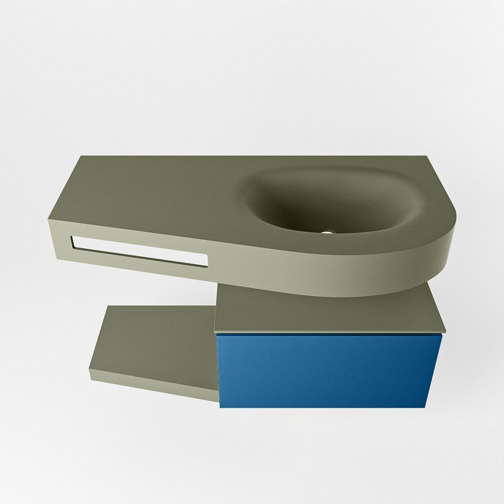 Mondiaz Riva Dulcet badkamermeubel rechts 100 army en jeans - 100x50x53cm - 6017321761743