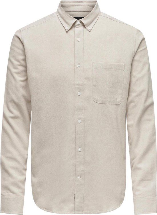 ONLY & SONS ONSGUDMUND Slim Fit Overhemd - Beige - Maat L - Heren