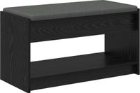 vidaXL Hallenbank Zwarte Eik 83 x 38 x 45 cm Geëngineerd Hout en Stof