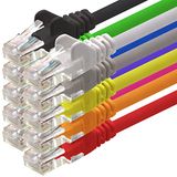1aTTack.de Cat 6 netwerkkabel, 10 kleuren - 0,25 m - (set) - CAT6 Ethernetkabel, LAN-kabel, 1000 Mbit patchkabel