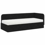 vidaXL Hoek Bed Frame Zwart Stof 80 x 200 cm