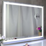 Merkloos / Sans marque Make-up Spiegel met LED Achtergrondverlichting - Hollywood - Vierkant - 60x100x60cm - Zilver