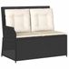 vidaXL Banc de jardin, réglable, avec coussins, noir, polyrotin