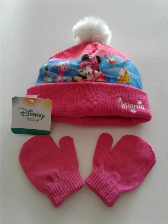 Disney Minnie Mouse Baby Muts & Handschoenen - Maat 48 - Acryl