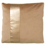 DRW Beige en gouden strepen fluwelen kussen 45 x 45 cm