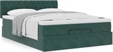 Prolenta Maison Exclusive - Cadre De Lit Ottoman Avec Matelas Vert Foncé 140x200 Cm Velours