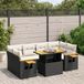 Maison Exclusive - Ensemble de jardin, 7 pièces, avec coussins, noir, en polyrotin