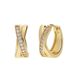 Lucardi Dames Zilveren goldplated oorringen met zirkonia voor dames