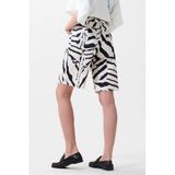 Catwalk Junkie Wide Leg Jorts With Zebra Print - Ecru