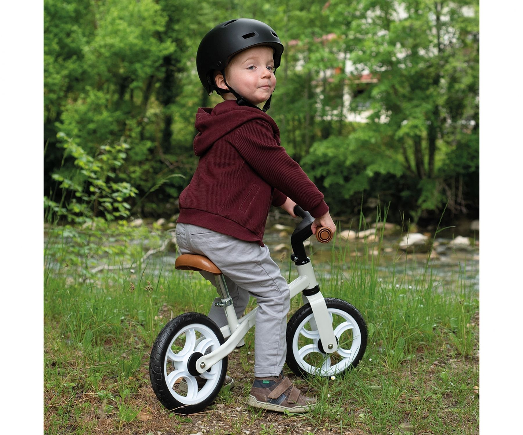 Smoby First Bike Loopfiets - Zwart/Bruin/Wit - 2-5 Jaar