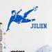Ambiance Sticker Gepersonaliseerde naamstickers | Voetballer Sticker - Wanddecoratie Kinderkamer | 2 Vellen van 30 x 35 cm en 60 x 25 cm - Marineblauw