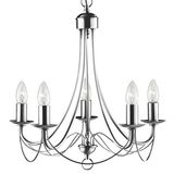 Searchlight Lighting Kroonluchter - 5 zilverkleurige lampen - Smeedijzer - 2022