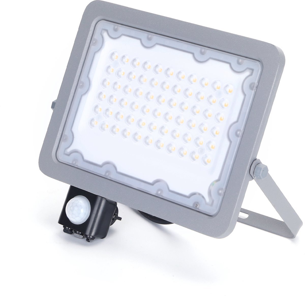 Aigostar Buitenlamp grijs | LED 50W=450W halogeen schijnwerper | IR sensor | koelwit 4000K | waterdicht IP65